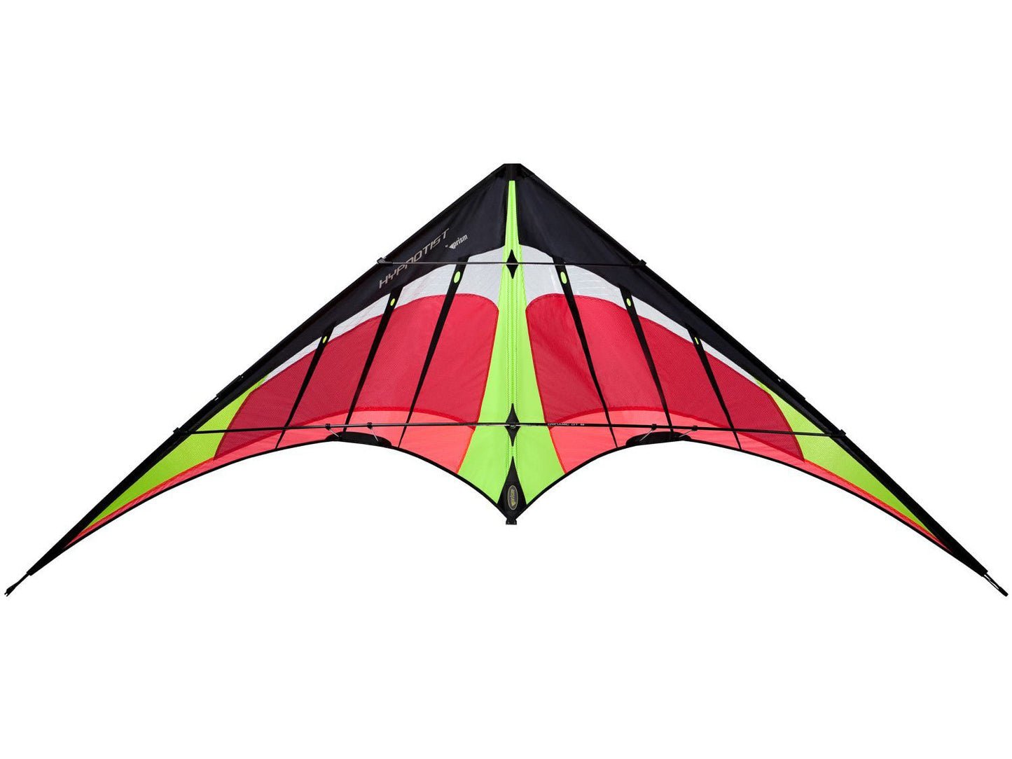 Fire Hypnotist stunt kite on white background
