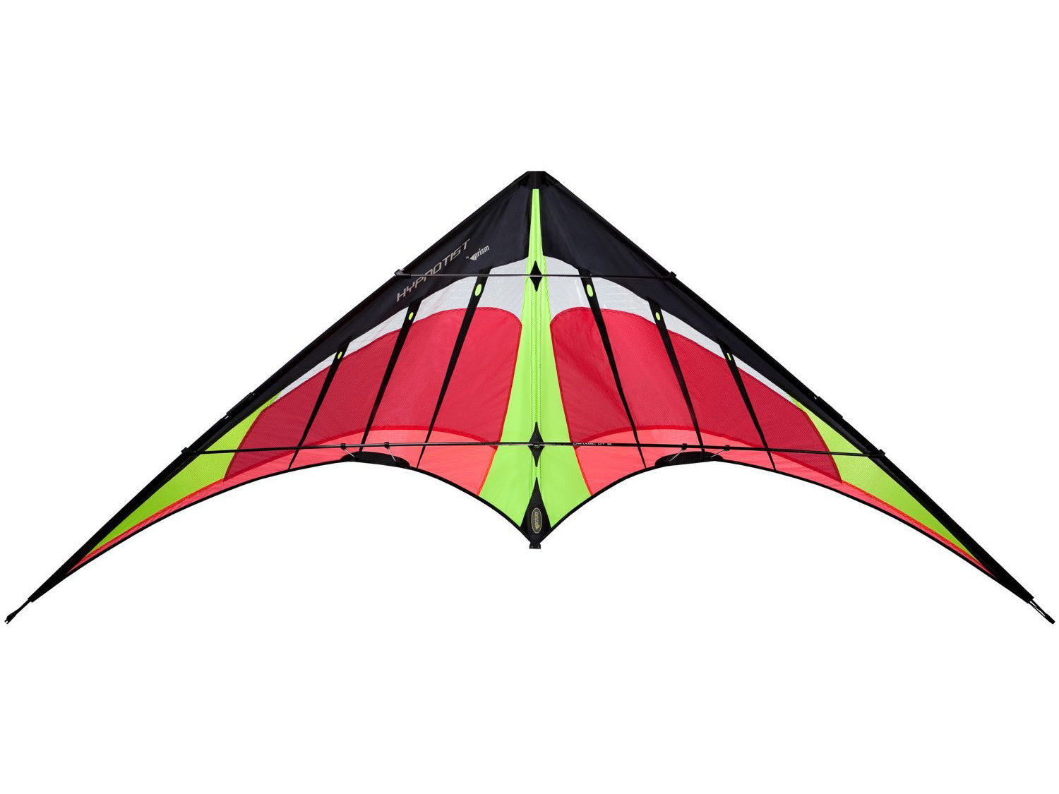 Fire Hypnotist stunt kite on white background