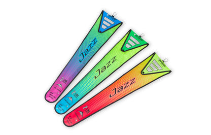 Three Jazz 2.0 stunt kites in storage cases