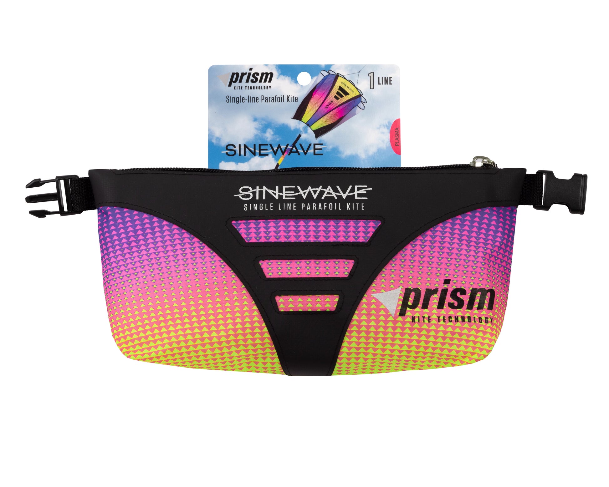 Close up shot of the Plasma (yellow, pink and purple) waist pouch