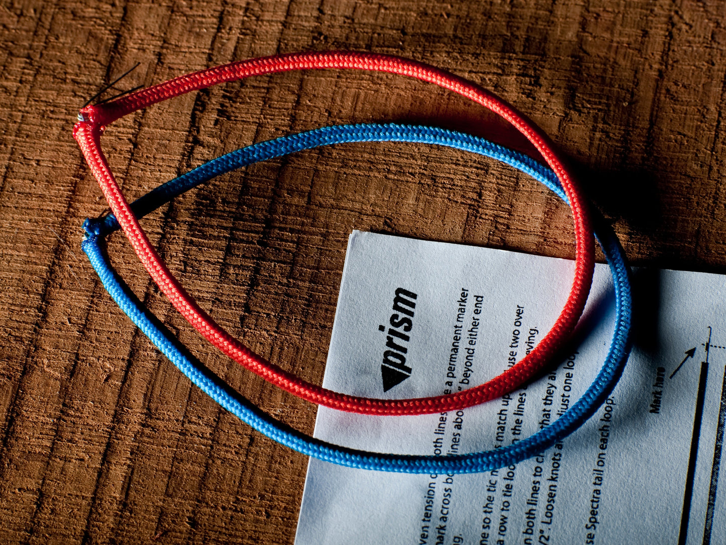 Prism flying line sleeving kit on table