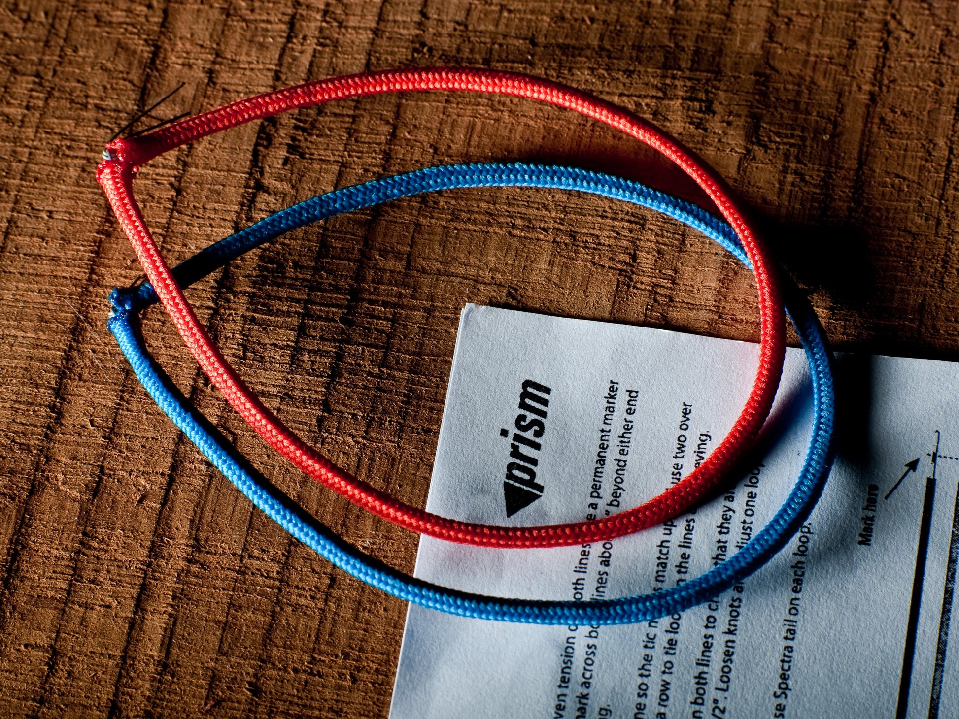 Prism flying line sleeving kit on table