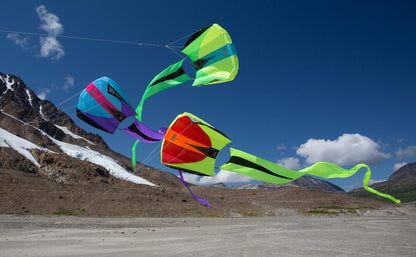 The Bora 7 parafoils flying in a group
