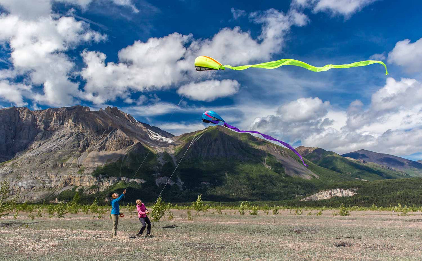 Two Bora 7 parafoils being flown in Alaska